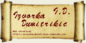 Izvorka Dumitrikić vizit kartica